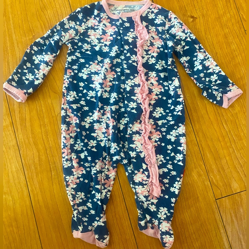 Magnetic Me Floral Footie Pajamas